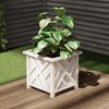 Nature Spring Square Planter Box, Lattice Container with Bottom Insert for Flowers and Plants, White 590677EPU